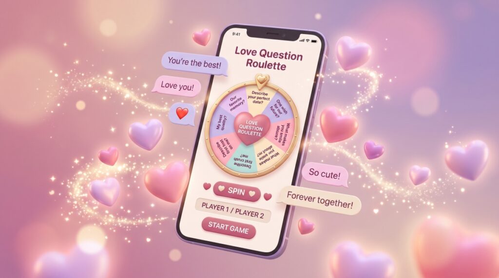 【無料アプリ】100の質問ルーレット＜好きな人に聞きたい編＞両思いに近づく恋愛お題ガチャ