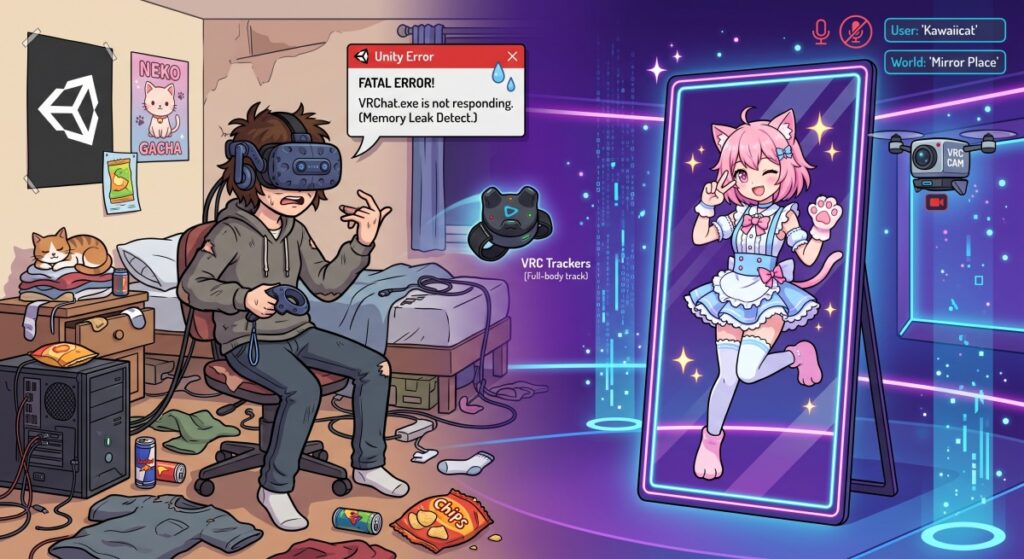 中身はおじさん！VRChatあるあるメーカー！鏡前勢のTOP3は？【無料ブラウザアプリ】
