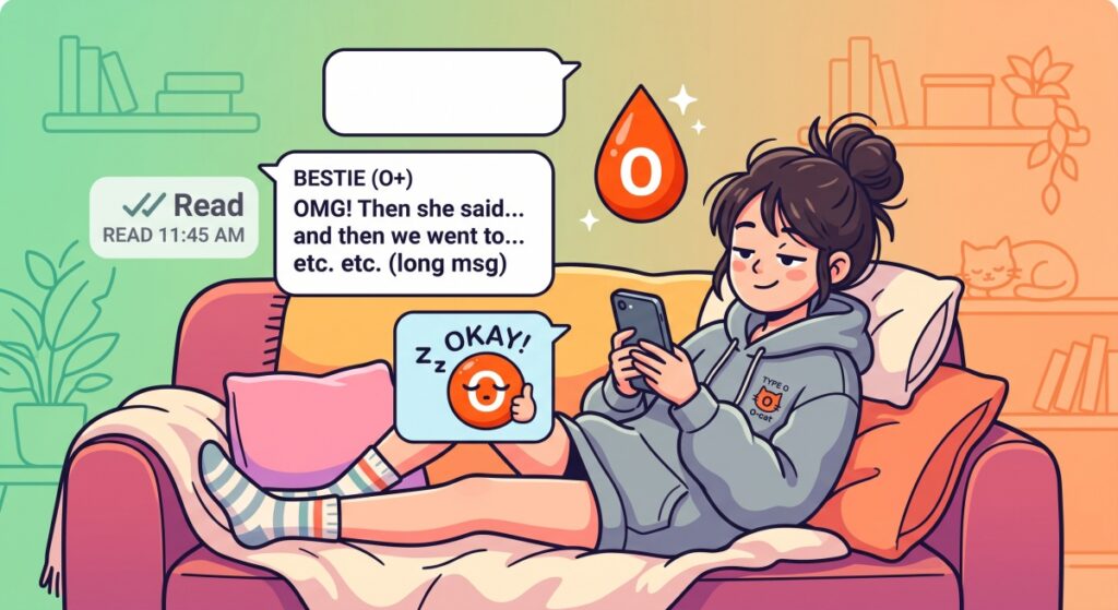 既読無視に注意！O型LINEあるあるメーカー！マイペースなTOP3は？【無料ブラウザアプリ】